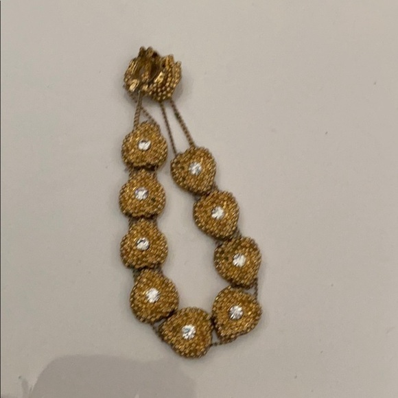 Gold tone multi heart bracelet with rhinestones - Picture 4 of 4